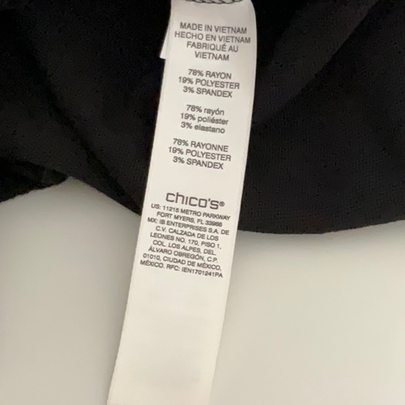 NWT CHICOS WEEKENDS COZISOFT RIB MIX BOAT TUNIC TOP BLACK SIZE 1 - Picture 5 of 6